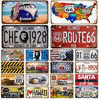 Metallschild Kunst Bar Club Plakette Zuhause Reifenwerkstatt Wandkunst Dekor Gas Route 66 Kunstplatte Garage Blechschild Poster Oldtimer Blech