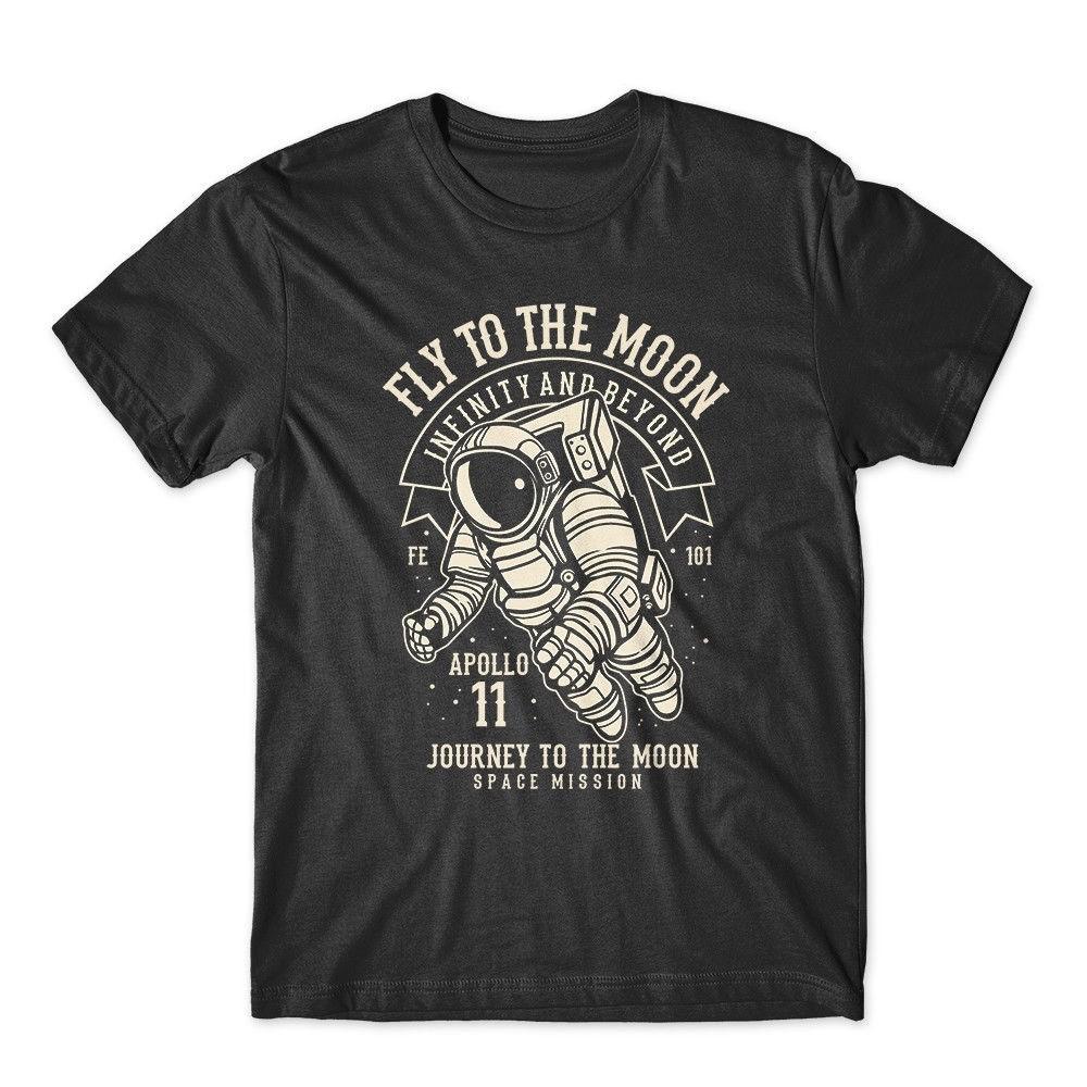 

Fly to the Moon Tshirt Space Astronaut Tshirt Premium Cotton Tee NEW 3XL