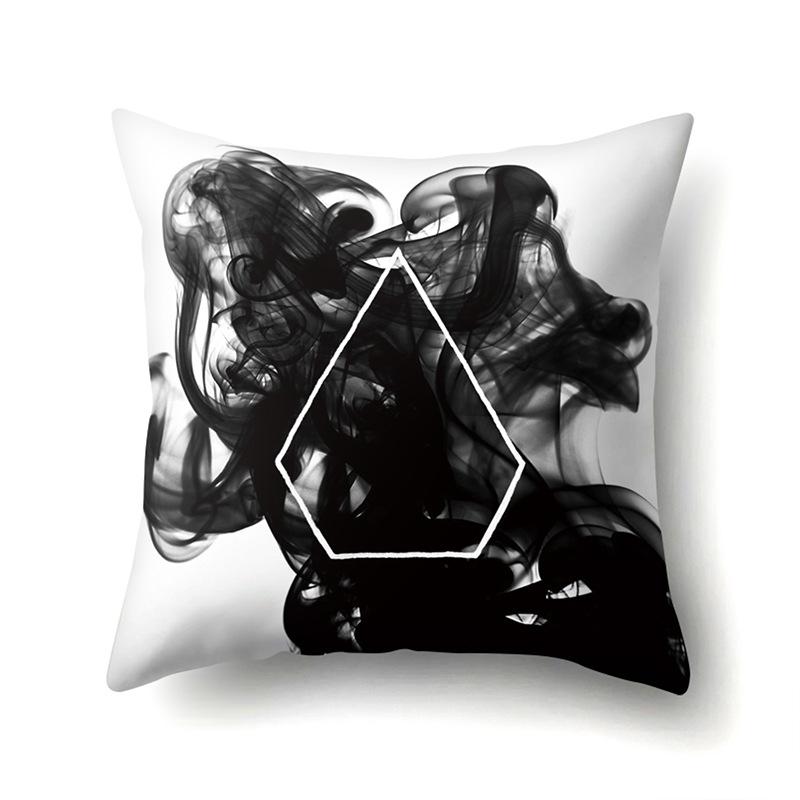 Polyester Pillow Case Automobile Decoration Home Printed Pillow Case Waist Cushion Cover Car Cushion Head Cushion Cover