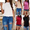 Women's Spring and Summer Casual Solid Color Short-sleeved Tops