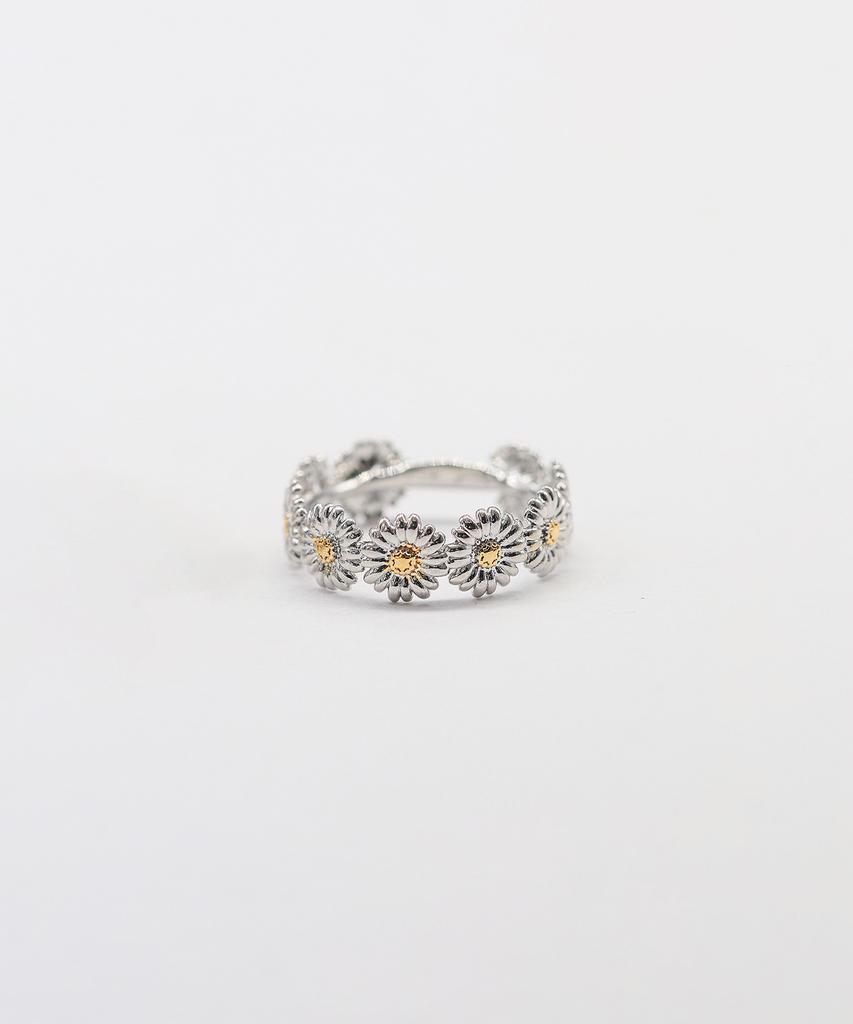 Ordor [925 Silver] Two-Tone Daisy Ring