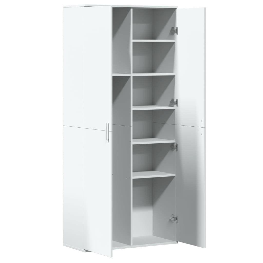 Highboard White 80 x 35 x 180 cm Particleboard