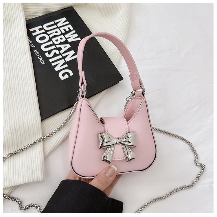 Adorable Bow-knot Children's Crossbody Bag Trendy Mini Handbag For Kids In Various Colors