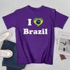 Unisex Unisex I Love Brazil I Heart Brazil Brasil Brazilian Tshirt Tees T Shirts WoUnisex Boys 100 Cotton TShirt