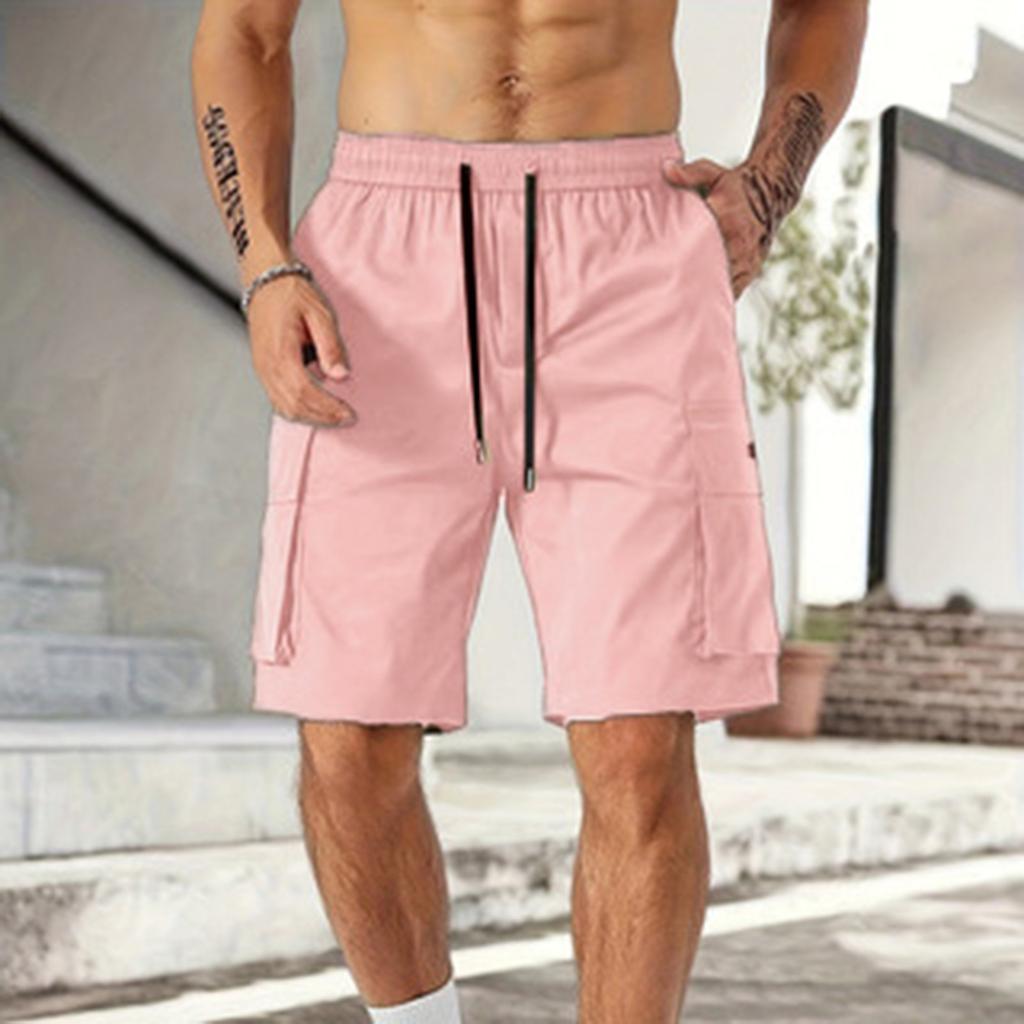 Men's Casual And Fashionable Lace-up Lightweight And Breathable Sports Shorts. Men's Loose And Large-sized Multi-pocket Workwear Shorts.
