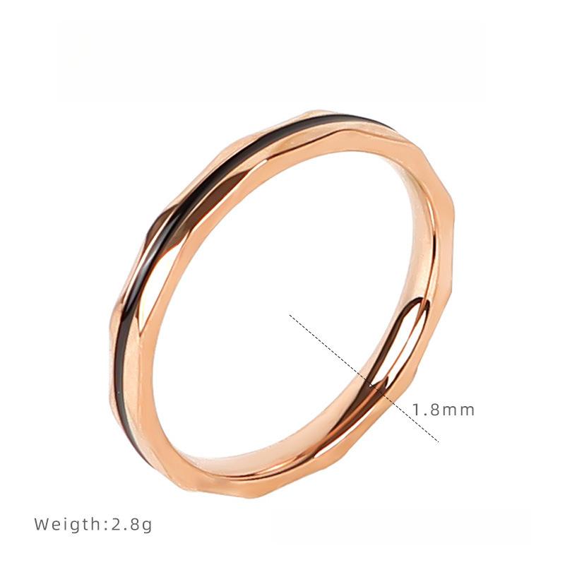 

Корейское кольцо ромбовидной формы с черной эпоксидной вставкой, титановая сталь с напылением, кольцо с высоким чувством стиля, модные аксессуары для женщин 10