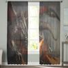 Dragon Warriors Medieval Art Deco Painting Sheer Curtains for Living Room Modern Bedroom Voile Tulle Curtain Window Drapes