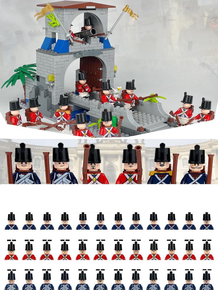 12pcs Napoleonic Wars Military Soldiers Building Blocks WW2 Figures French British Fusilier Rifles Weapons Toys For Kids Gifts