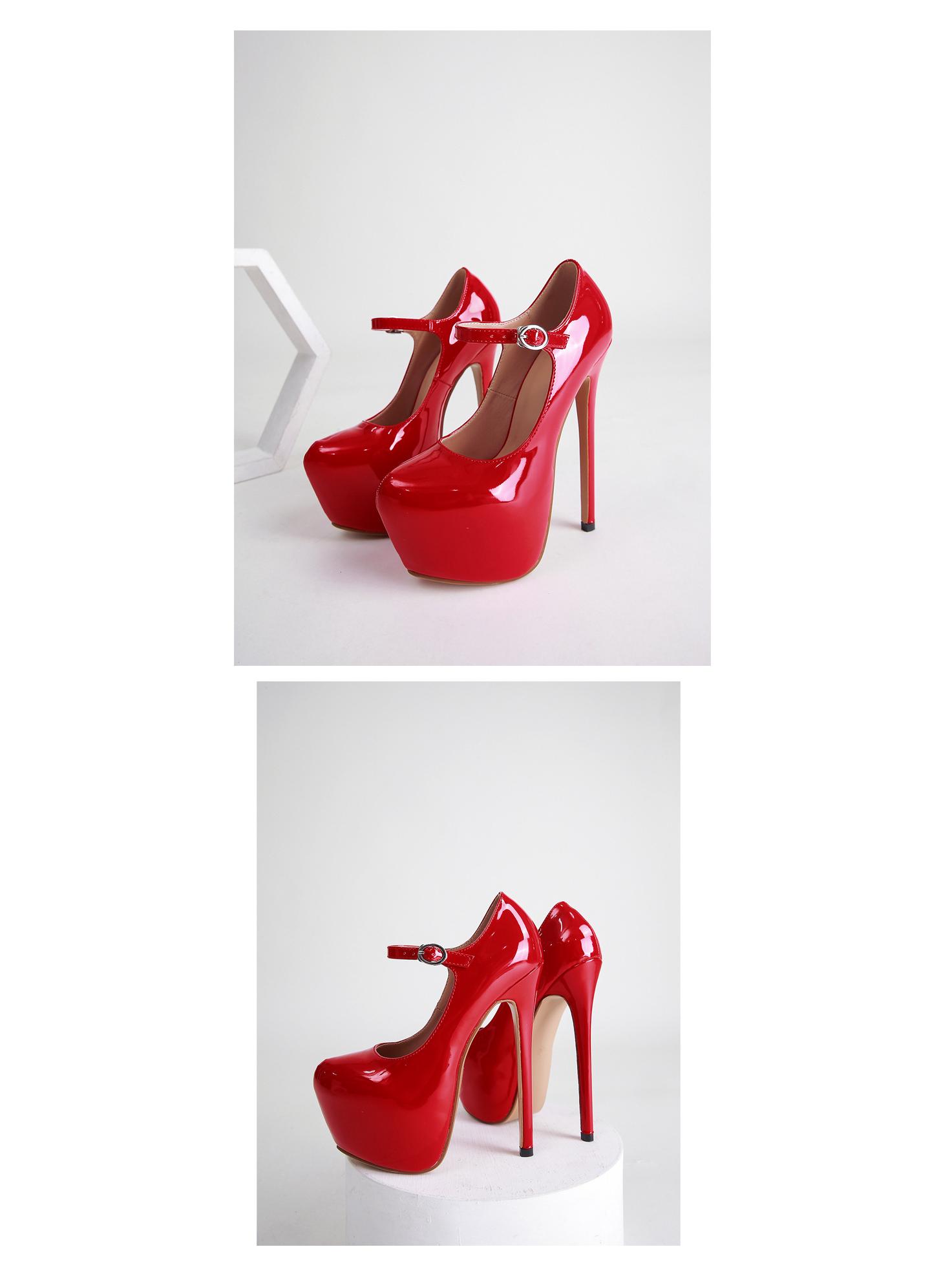 

Женские туфли на платформе и шпильках: Европейско-американский стиль, ремешок с пряжкой, закрытый носок, большой размер, водонепроницаемые, идеально подходят для танцев на пилоне. 38