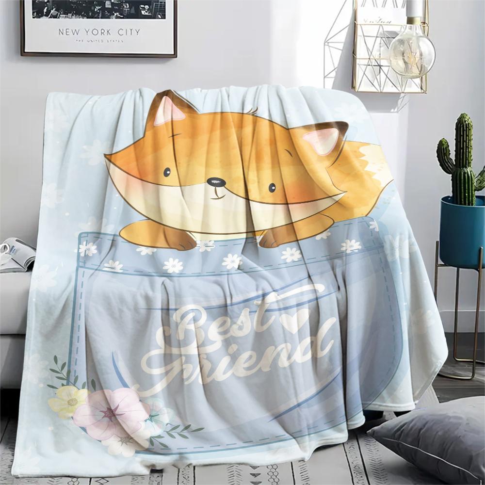 1 Stück Flanelldecke mit Cartoon-Druck, Hohe Qualität, Bequem für alle Jahreszeiten, Heimdekoration, Wärme und Komfort, Perfekt als Weihnachts- oder Geburtstagsgeschenk