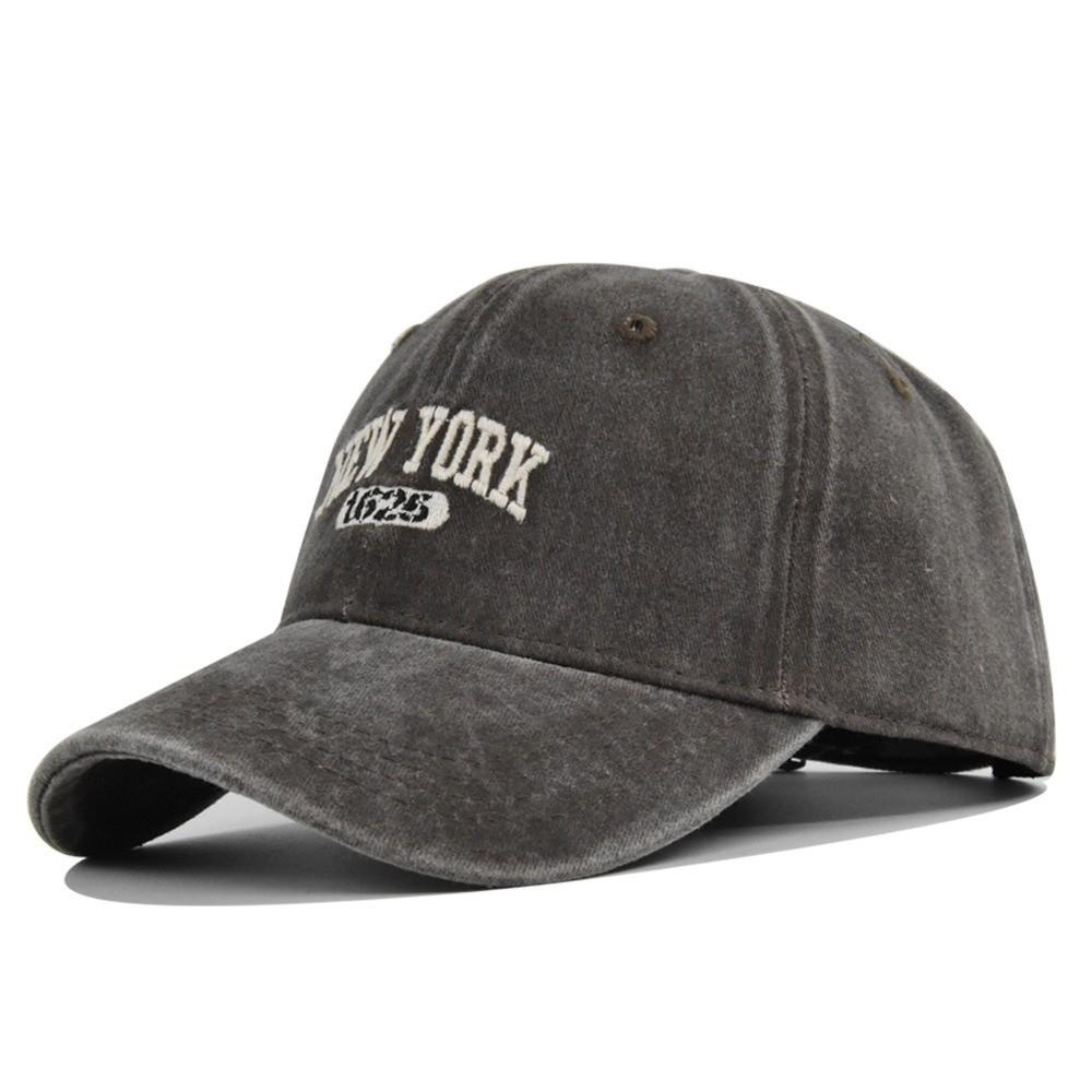 Retro Letter New York Embroidery Baseball Cap Visor Washed Cotton Baseball Hats Adjustable Peaked Cap For Man Women