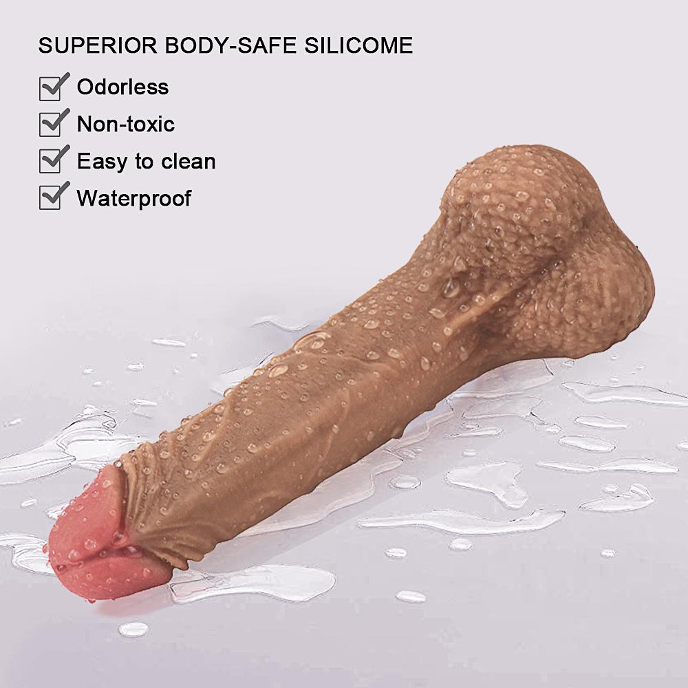 MoDi Realistischer Dildo Stretch Thrust G-Punkt Klitoris Anal Riesiger Penis Erwachsene Sexspielzeug für Frauen Paar Flirtwerkzeug