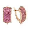 Popular rose gold earrings, wind atmosphere fashion rose red zircon women's earrings jewelry