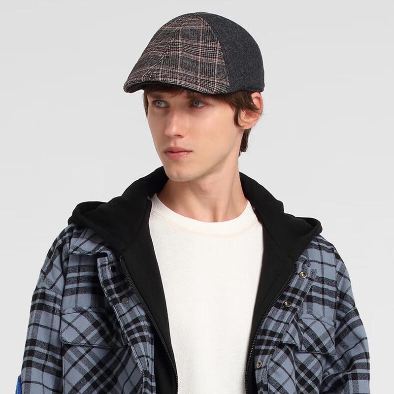 Kamon Men s British Plaid Tweed Flat Cap 58.5cm