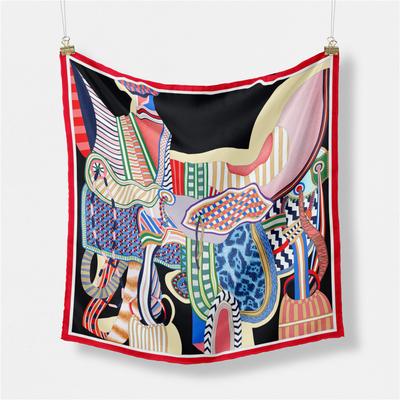Design Gorgeous Saddle Brand Square Scarf Woman New Silk Scarf Women Bandana Luxury Headband Hijab Foulard Neckerchief