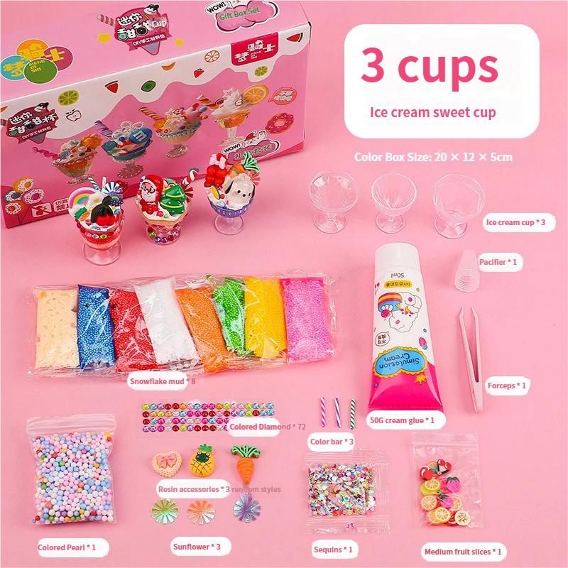 Craft Kits DIY Ice Cream Cup Decor Dessert & Crafts for Kids Ice Cream Cone Props for Fake Food Display Birthday Gifts for Girls