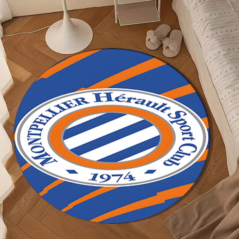 Montpellier Sc Crest Round mat Home Decor, Chair rug For livingroom,Bedroom, doormat home decor Birthday Gift Christmas Gifts