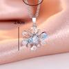 Ice and Snow Themed Snowflake Pendant Necklace Full of Zirconia, Versatile Women's Necklace