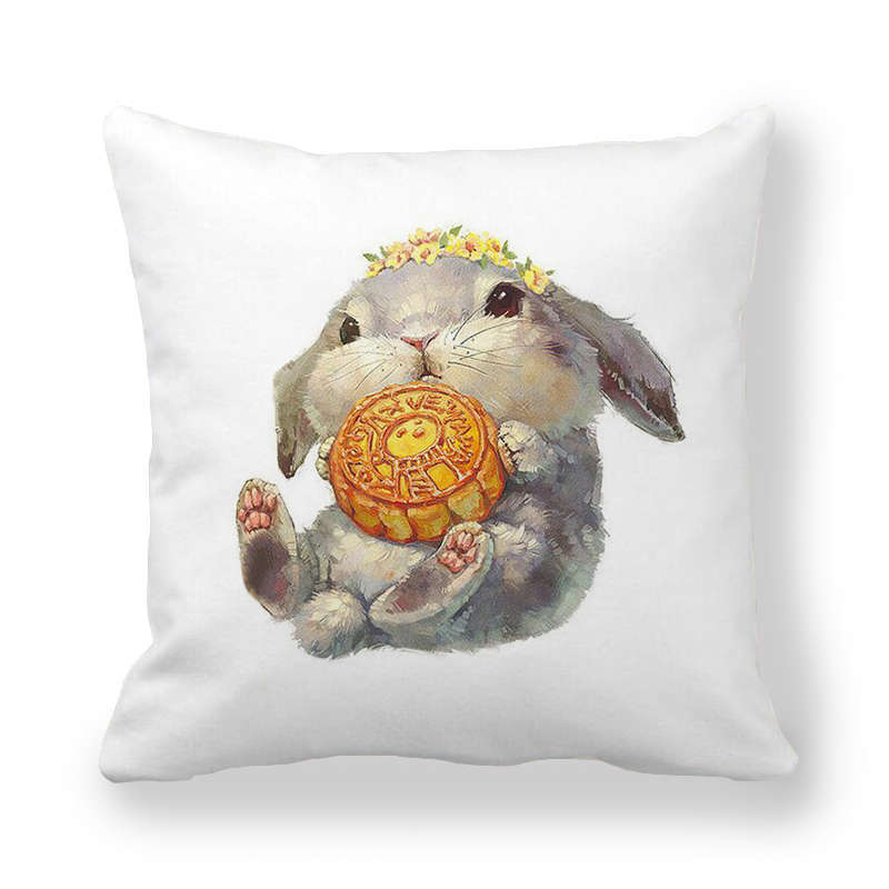 Cartoonish Cute Animal Patterns Digital Printing Short Plush Pillow Covers For Car Sofa Office Cushion Cover Home Goods