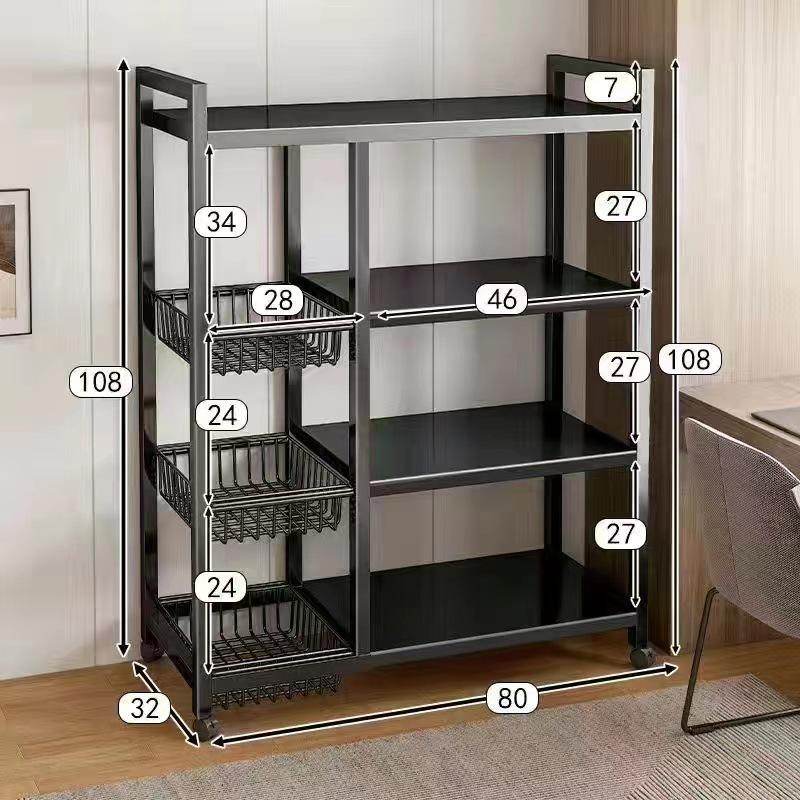 Floor-Standing Multi-Layer Kitchen Storage Rack for Fruits and Vegetables