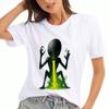 Alien Lifefrom Wounisex Baumwoll-T-Shirt, Premium-Baumwolle mit Grafikdruck, Langlebig, Lässig und Modisch. Einzigartige außerirdische Lebensform-Illustration, Unbekannt S