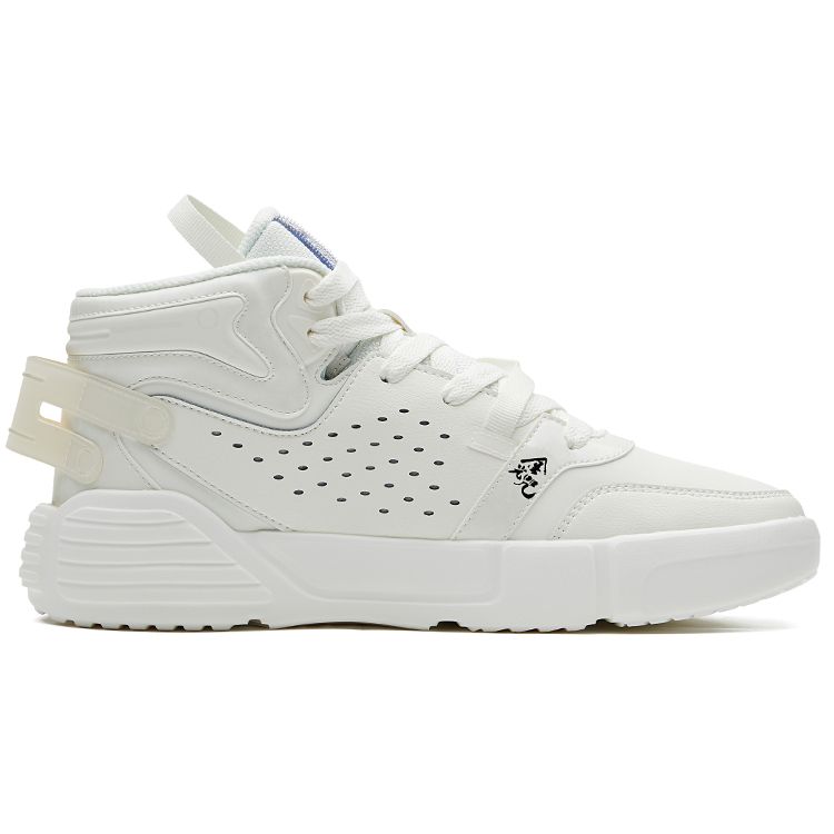Hongxing Erke Comfortable Casual Wear Durable Mid-Top Skate Shoes Men Sneakers White Black 11122301285-001