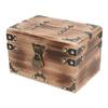 Vintage Wooden Treasure Chest 21.5x15x14cm Antique Decorative Wood Box with Password Lock for
