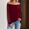 Spring/Summer 2026 Solid Color French Lace Patchwork Lantern Sleeve Crossover Women's T-Shirt