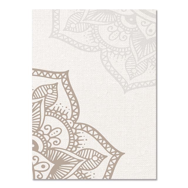 Bohemia Mandala Floral Grey Posters Canvas Painting Islamic Wall Art Print Pictures for Interior Yoga Living Room Decoration