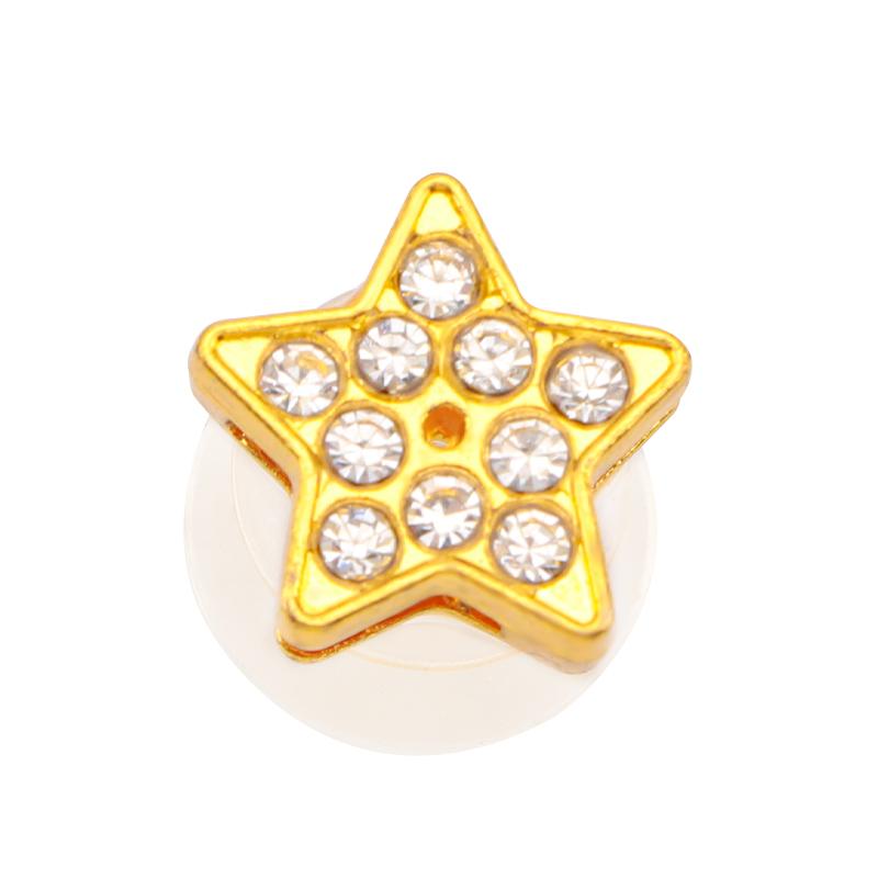 New Gold Letter Alphabet Shoes Charms Metal Button Rhinestone Crown Shoe Decorations Garden Shoes Accessories for Women Man 1PCS