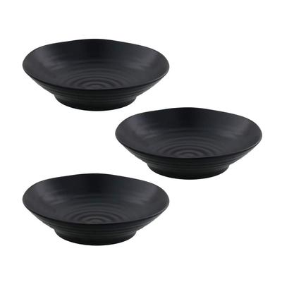 Tableware East (Black Matte) Pasta PlateCurry Plate Set of 3 Large Plate Japanese Tableware Black Tableware Black