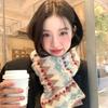 Women's Winter Scarf Sweet Style Warm Scarf Knitted Scarf Winter Retro Thickened Warm Scarf Fashion Scarf
