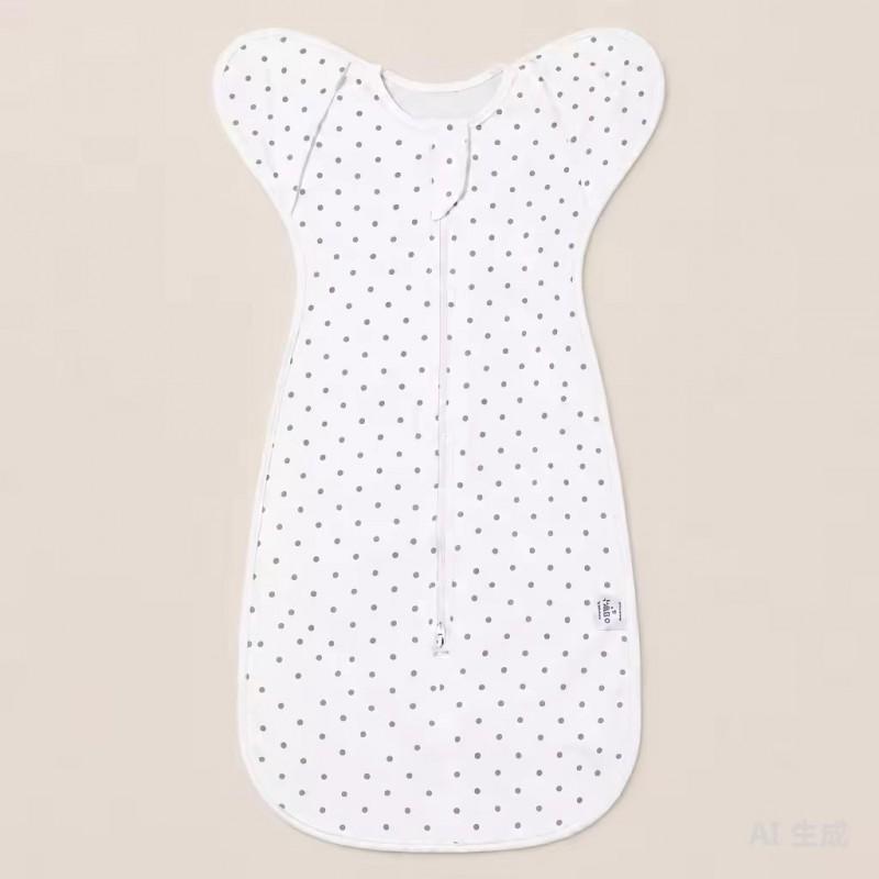 Baby Cotton Swaddle Blanket Newborn Sleep Sack Wrap Arms Up Design Stretchable Sleeves