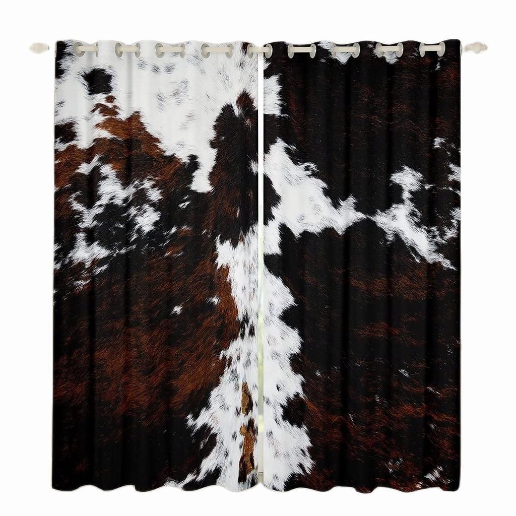 Závěsy na okna Patchwork Závěsy z kravské kožešiny Závěsy do obývacího pokoje Kuchyň Ložnice Moderní úpravy oken Závěsy Žaluzie