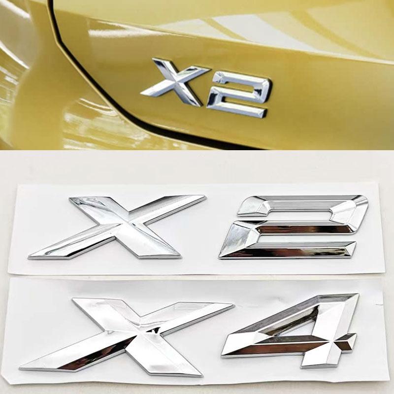 NEW 3D ABS Car Styling Logo X2 X4 Badge Sticker Rear Trunk Emblem Decals For BMW X2 X4 F39 F26 Auto Marking Accessories