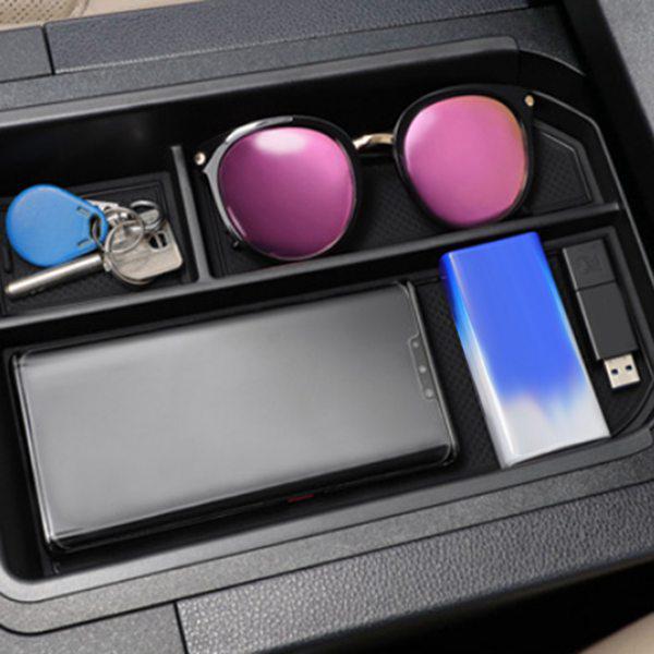Black ABS Armrest Storage Box for Toyota Center Console None