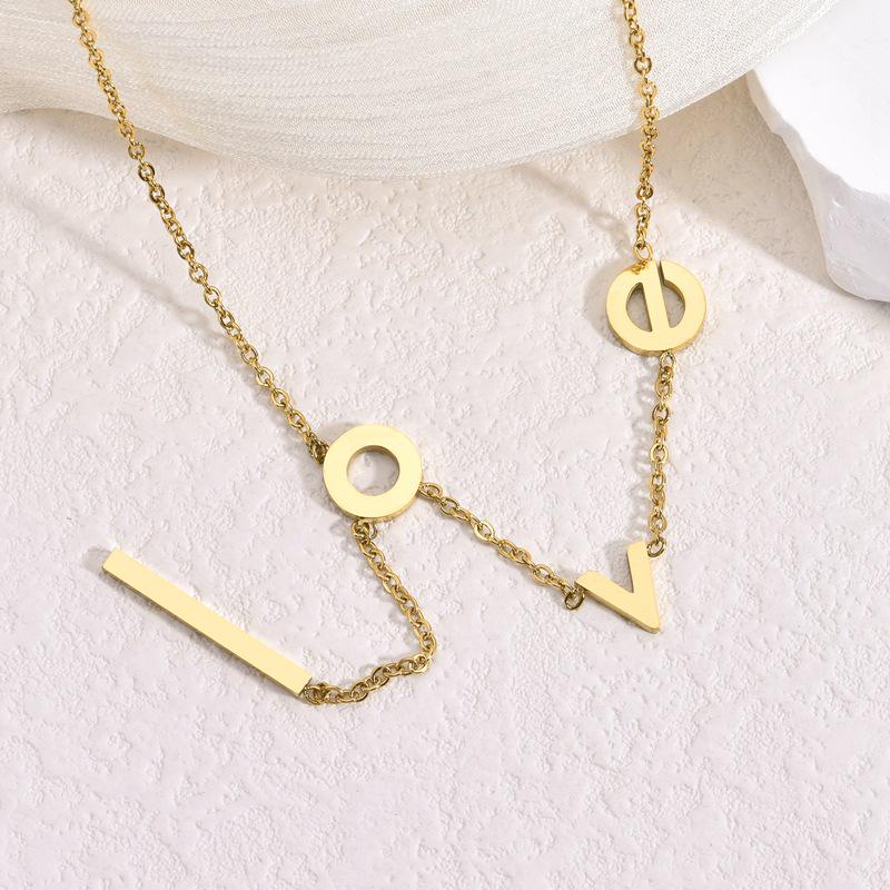 Titanium Love Letter Necklace - Fashionable, Versatile, and Elegant Design