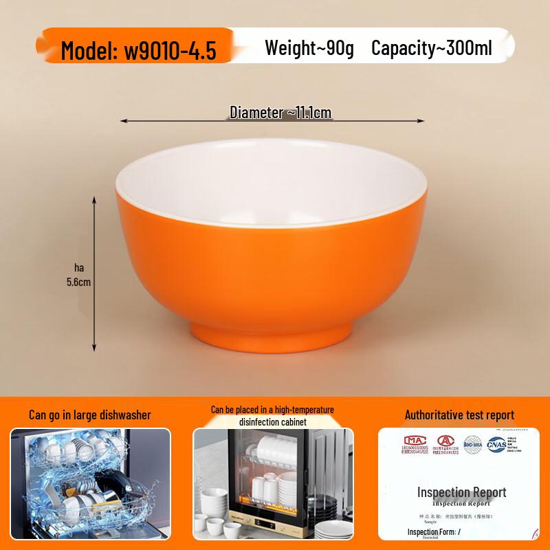 Diruien Melamine Conical Ramen Bowl Pack of 10