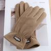 Elastic Men Full Finger Mittens Five Finger Thin Fleece Gloves Fleece-lined Gloves  Outdooor