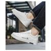 Mens Fashion Versatile Thick Sole Leather Low Top White Casual Board Shoes