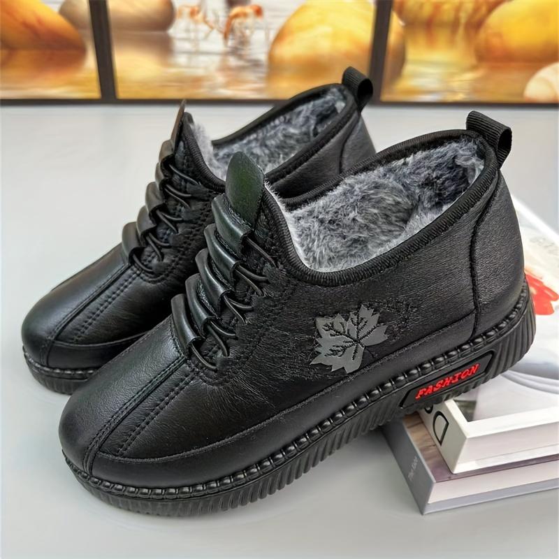 

Утепленные зимние ботинки для пожилых женщин среднего возраста, удобные ботинки с круглым носком 41 чёрный