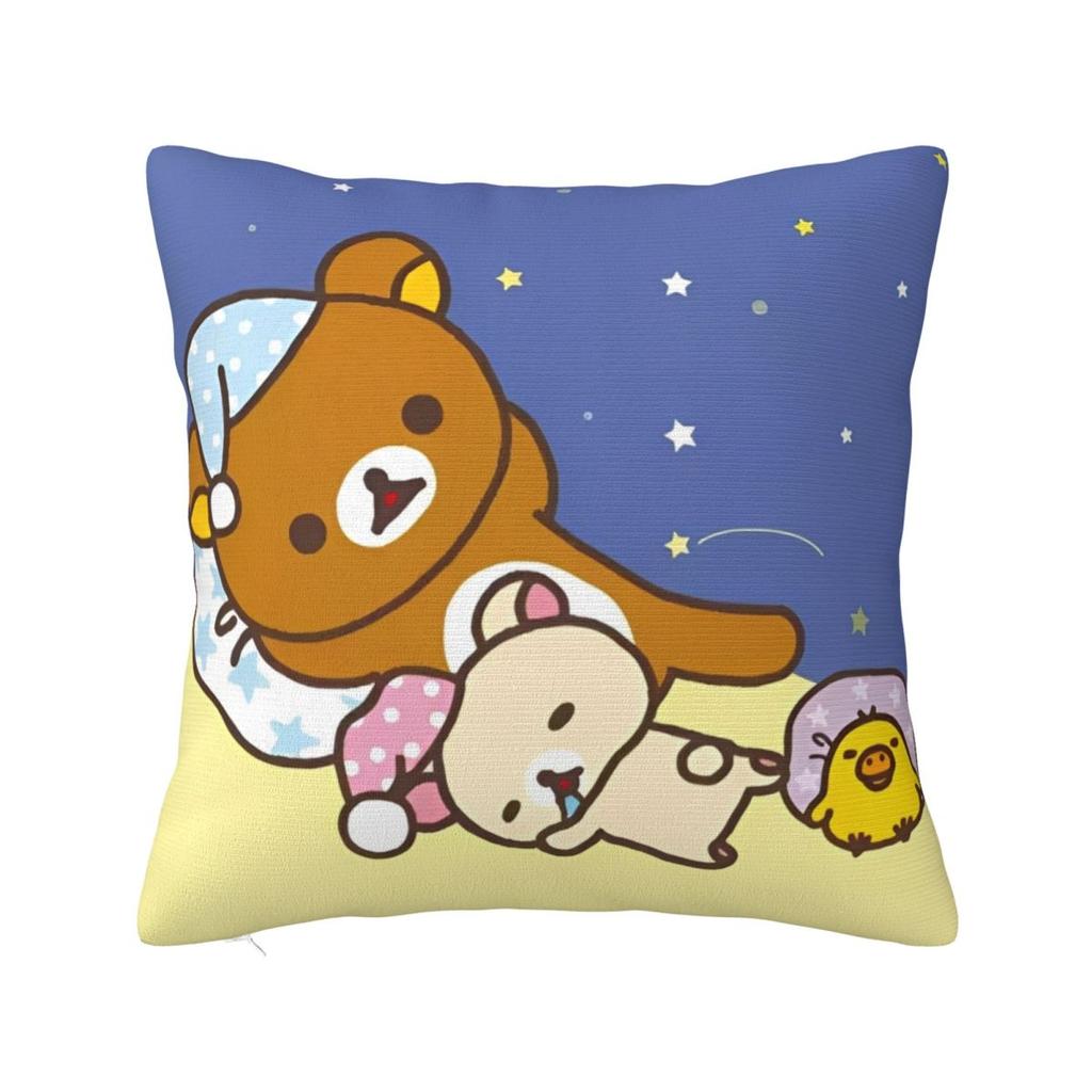 Cartoon Rilakkuma Pillowcases Merch Soft Cushion Cover Decor Pillow Case Cover Home Multi Size