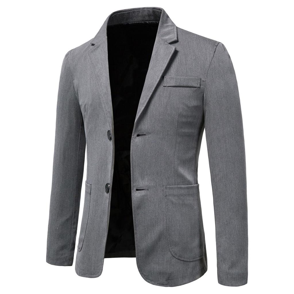 Men's Solid  Long Sleeve Casual Suit Slim Fit  Jacket