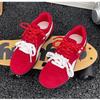 3Cm Inner Height Increase German Training Shoes Women's 2025 New Versatile Flat-soled Retro Forrest Gump Shoes Red Leather Casual Shoes