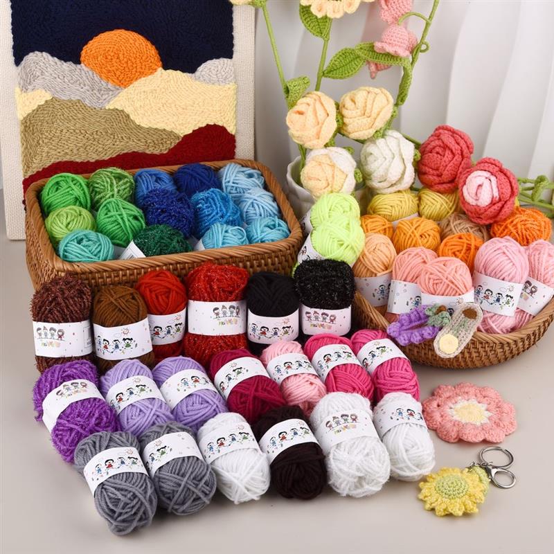 24pcs Soft Yarn Fine Quality Hand-Knitting Thread Soft Warm DIY Cotton Wool Threads For Handmade Knitting Crochet Yarn