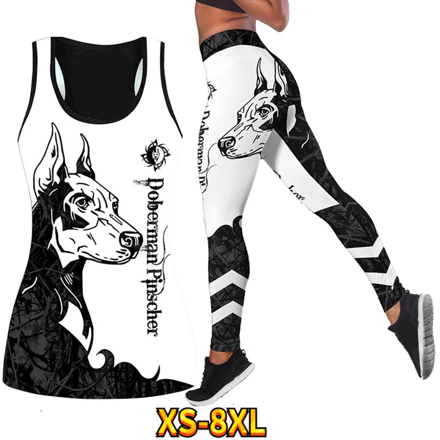 

Одежда для йоги с собачьим принтом для женщин леггинсы фитнес спорт с высокой талией повседневные штаны для йоги