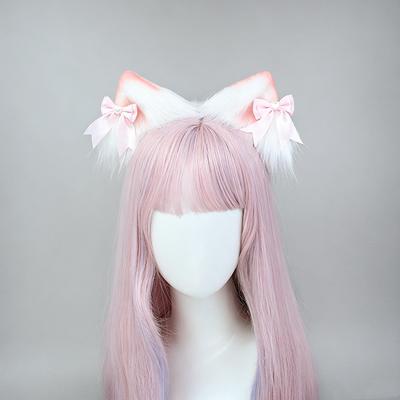 Handmade Plush Cat Ear Hair Clip Women Sweet Kawaii Lolita Accessory In Multiple Colors