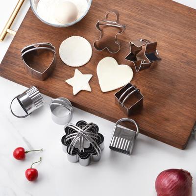 5Pcs/Set Stainless Steel Cookie Cutters with Handle Mousse Cake Baking Mold (BPA Free, No FDA)