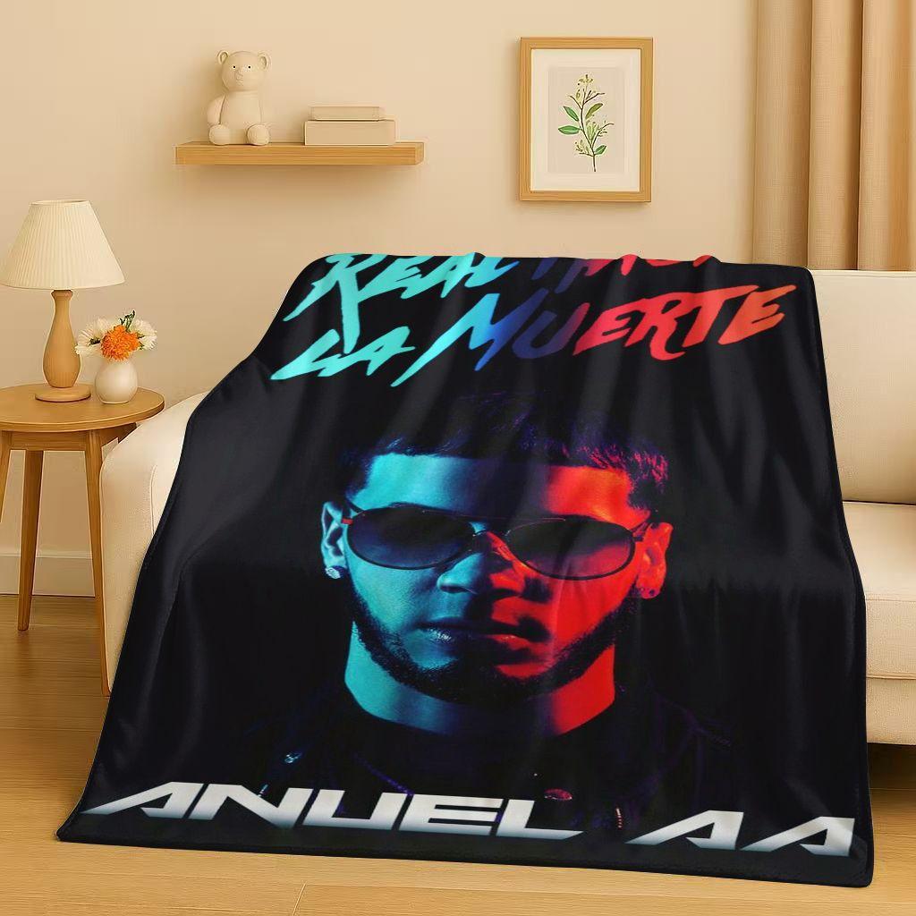 3D Anuel AA Real Hasta La Muerte Rapper Flannel Blanket,Ultra Soft Warm Plush Throw for Home Bedroom Bed Sofa Cover Kids Picnic