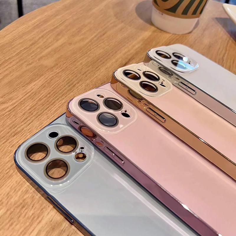 Für iPhone 17 Pro Max 16 15 14 13 12 Luxuriöse Galvanisierte Einfarbige Handyhülle Vollständige Abdeckung Linse Sturzsichere Premium Schutzhülle